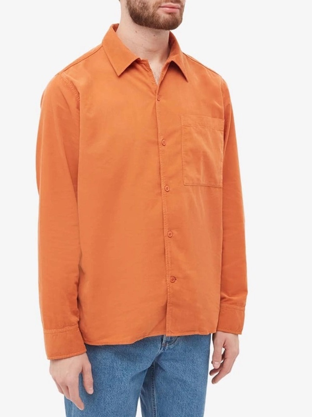 NWOT Designer Men's Julio Button-Down Shirt in Terracotta
